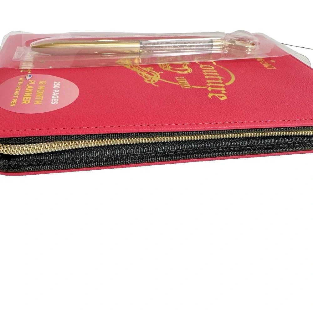 Juicy Couture 2026-2027 Zip Planner Journal Pink Heart Pen 18 Month New - Picture 7 of 12